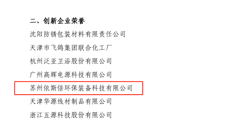 尊龙凯时取得中国表面工程协会“创新企业”荣誉称号